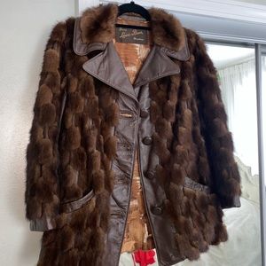 Real Mink coat with real leather M